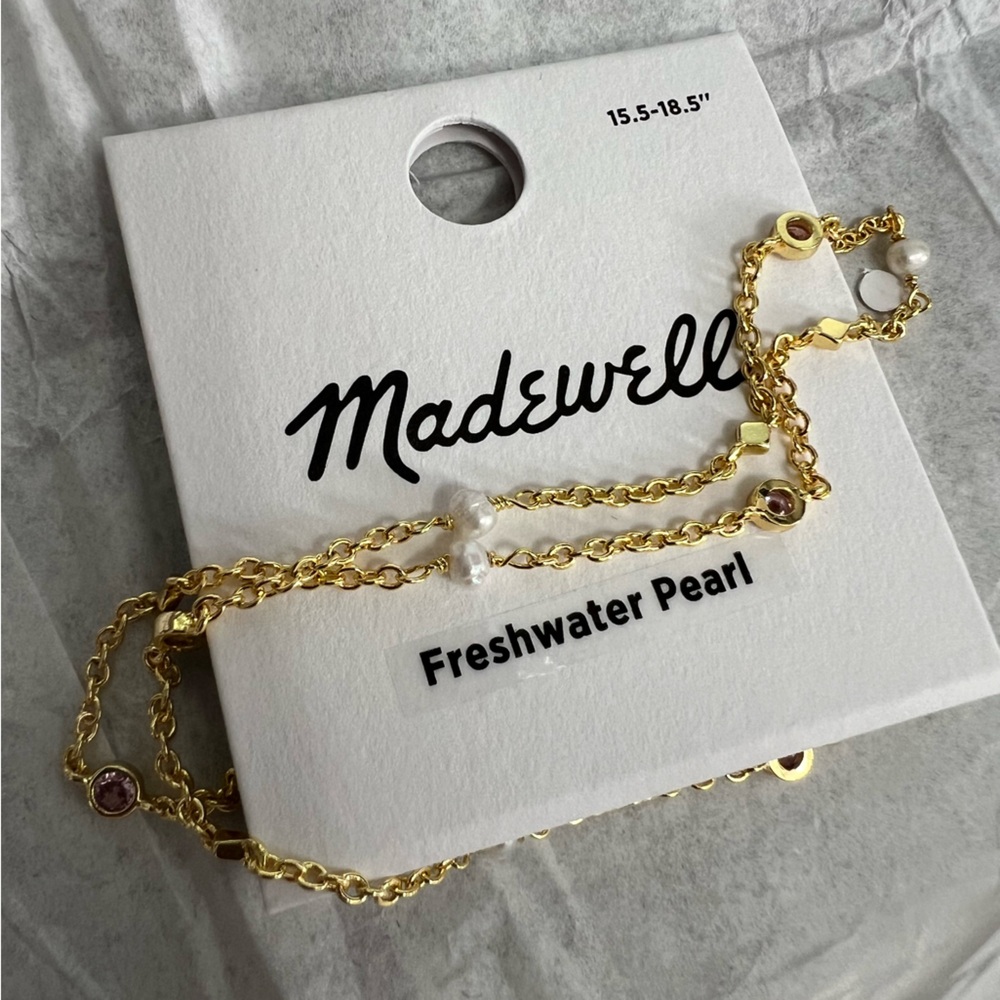 Madewell freshwater pearl mixed bead station necklace new and super cute!